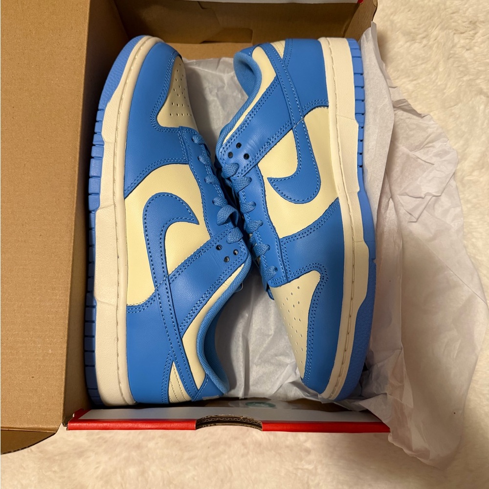 Nike Dunk Low Retro in Coconut Milk and University Blue